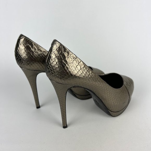Giuseppe Zanotti NEW Womens Sharon Metallic Snake Platform Heels size 37 US 7 - Picture 7 of 16